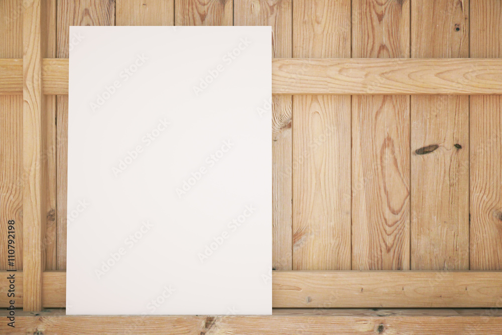 Naklejka premium Blank poster on wood