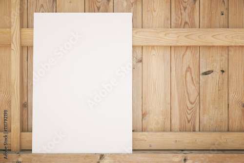 Blank poster on wood