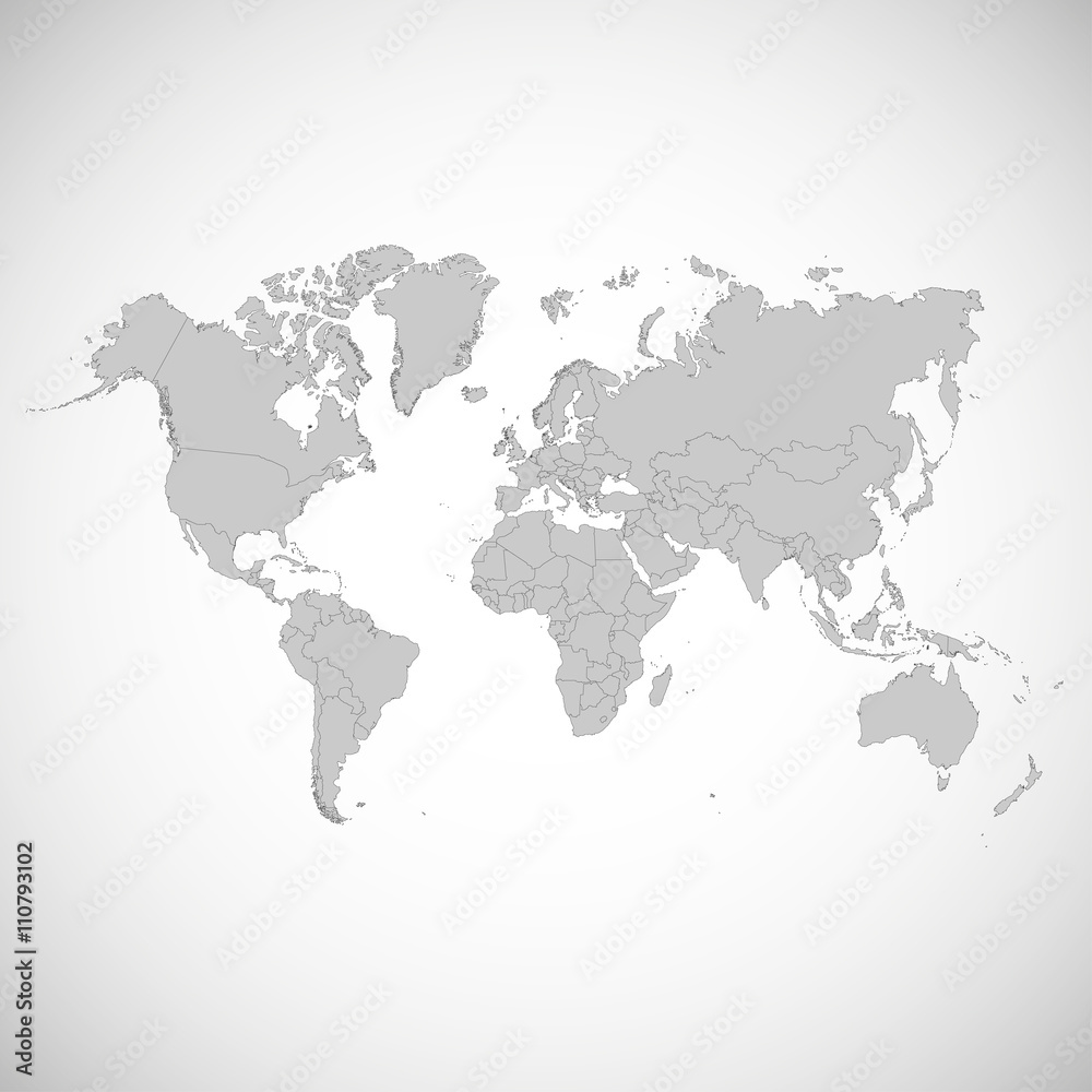 World map colorful. Vector illustration.