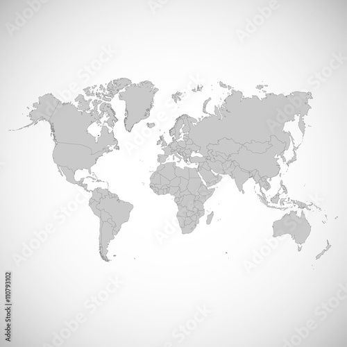 World map colorful. Vector illustration.
