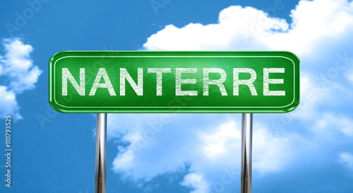 nanterre vintage green road sign with highlights