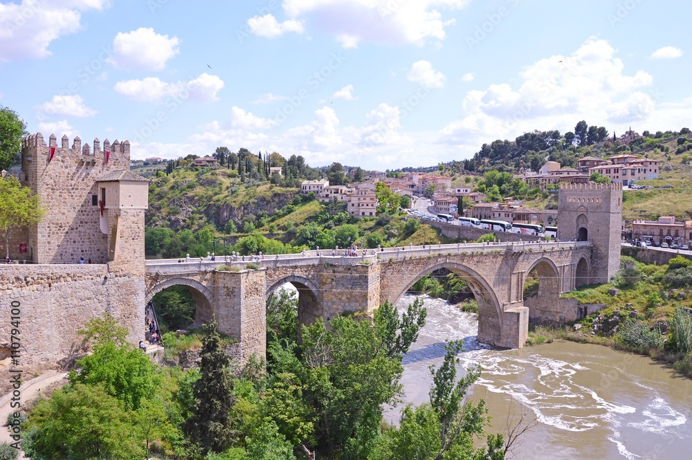 View of Bridge of Saint Martin in Toledo, Spain
