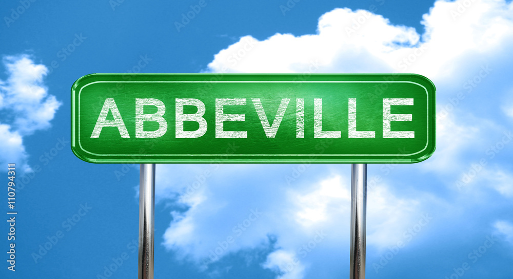 Obraz premium abbeville vintage green road sign with highlights