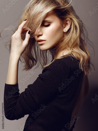 Portrait of beautiful blonde woman