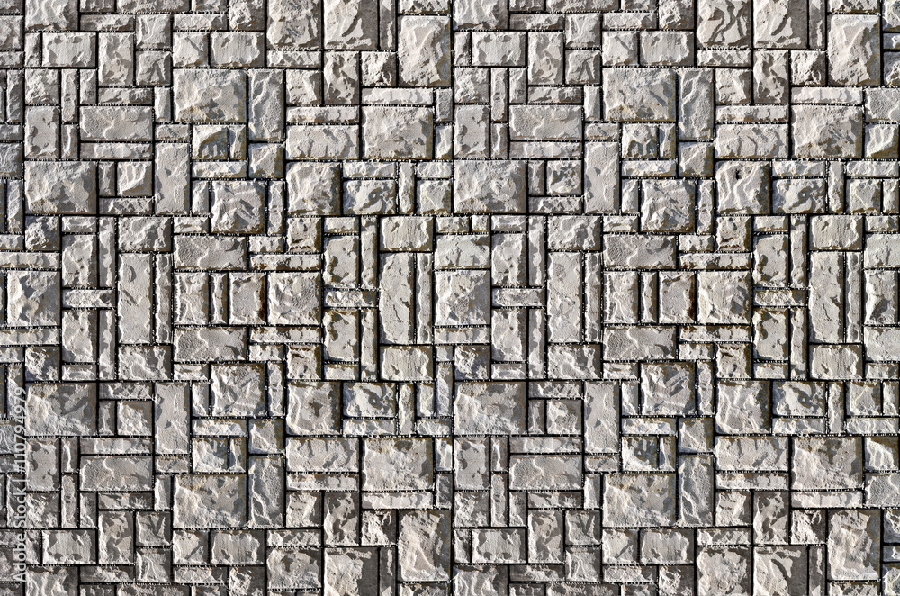 Texture of a wall built of granite stones