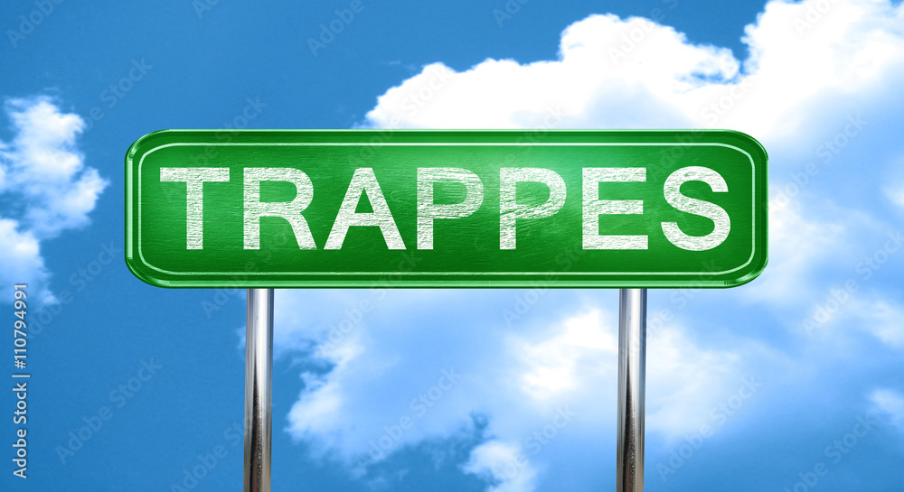 Obraz premium trappes vintage green road sign with highlights