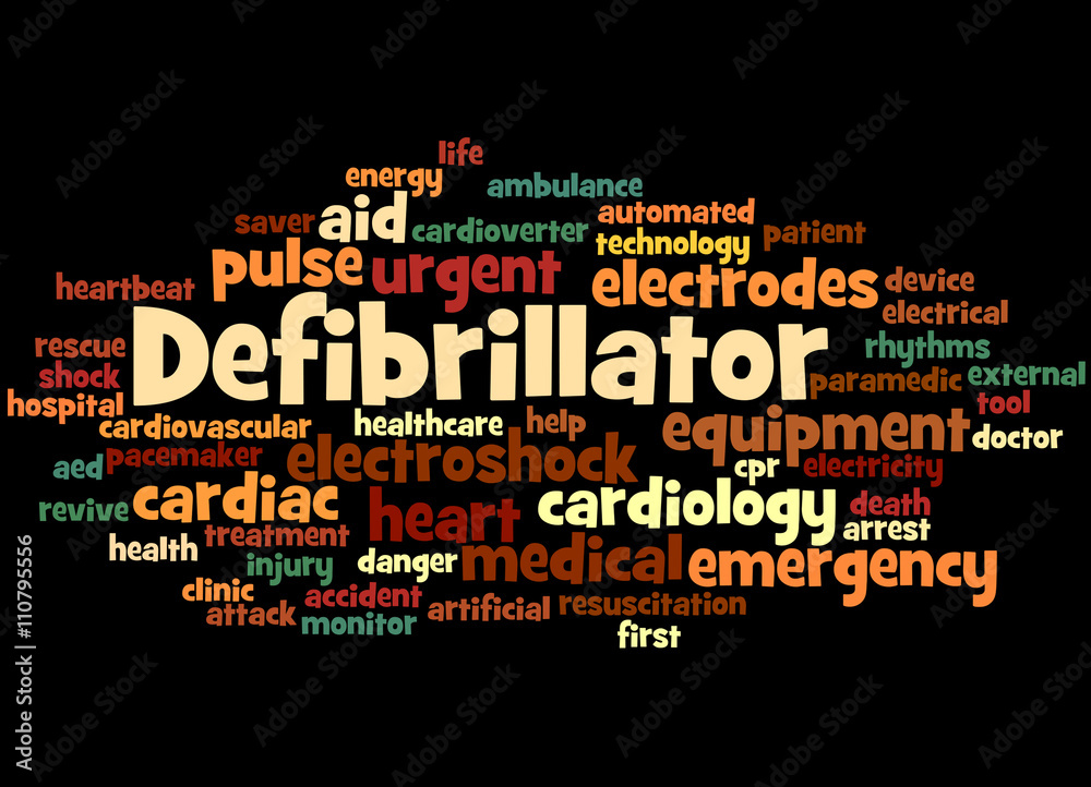 Defibrillator, word cloud concept 2 Defibrillator, word cloud concept 2