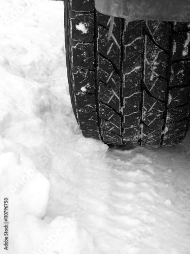 Old Truck Tire in Fresh Snow © Lane Erickson