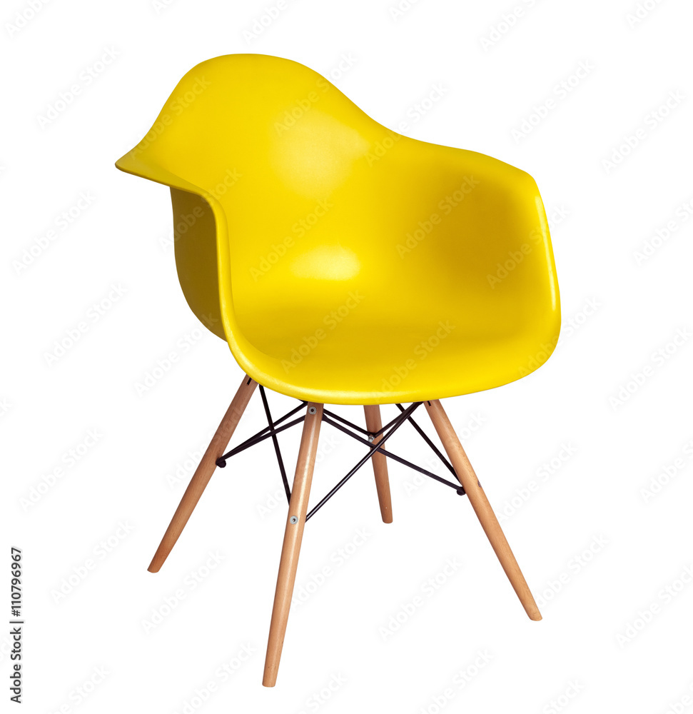 Modern chair stool of yellow color isolated on white background Stock Photo  | Adobe Stock