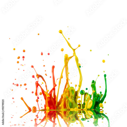 Colorful paint splashing