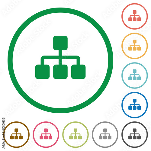 Network outlined flat icons