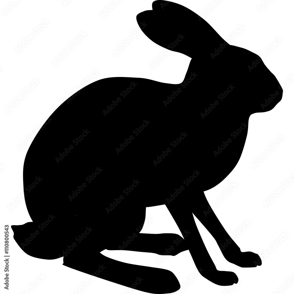 Obraz premium rabbit silhouette. black illustration. animal icon