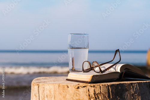 Obraz na płótnie Book and glass w salonie