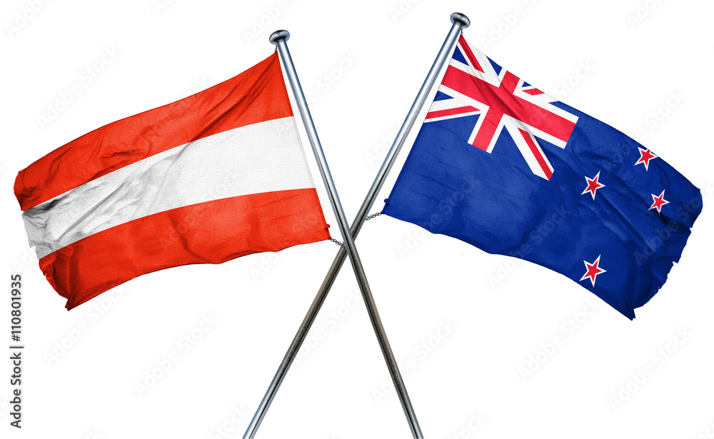 Austria flag  combined with new zealand flag