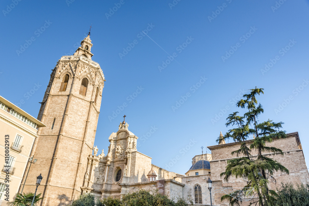 View of the Saint Mary's Cathedral of Valencia. Spain