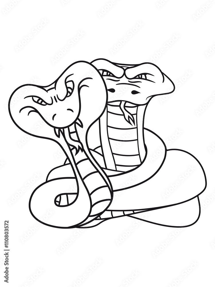 2 snakes team crew buddies couple love evil dangerous cool cobra snake  comic cartoon design Stock Illustration | Adobe Stock