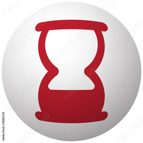 Red Hourglass icon on white ball