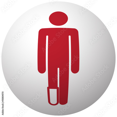 Red Foot icon on white ball