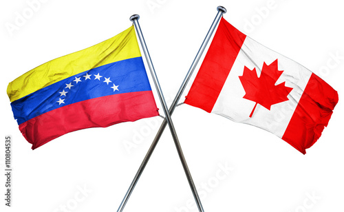 Venezuela flag combined with canada flag