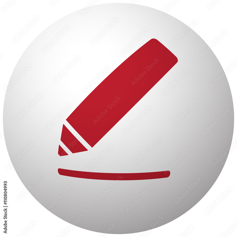 Red Sign Here icon on white ball Red Sign Here icon on white ball
