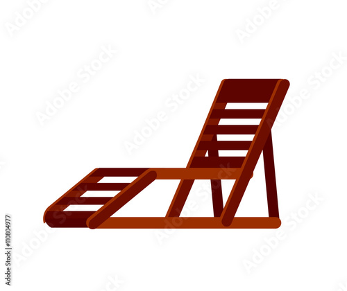 wooden beach chaise longue