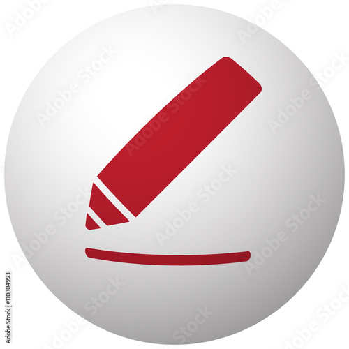Red Sign Here icon on white ball