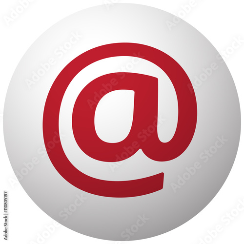 Free Download Red E-Mail icon on white ball - GFXLoad