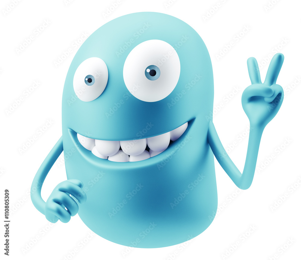 OKAY Emoticon Character Face Expression. 3d Rendering. OKAY Emoticon Character Face Expression. 3d Rendering.