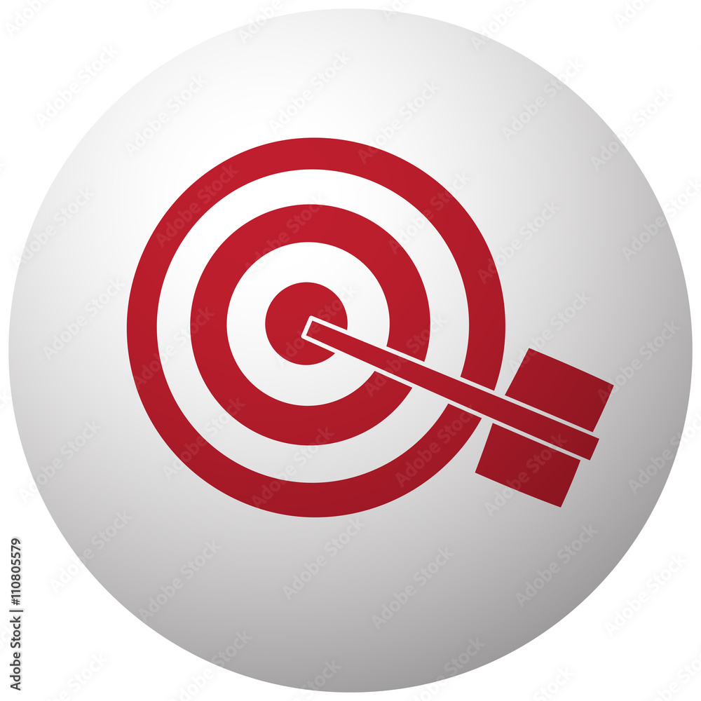 Red Target icon on white ball