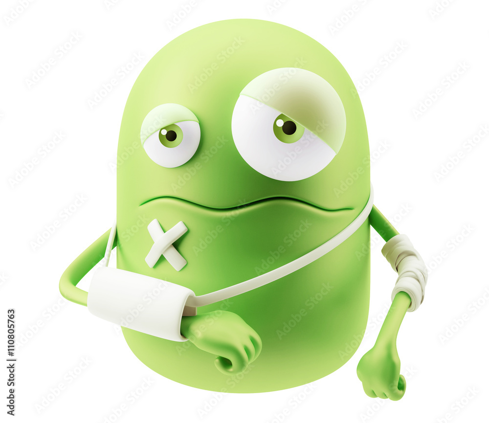 Accident Emoji Cartoon. 3d Rendering. Stock Illustration Adobe Stock
