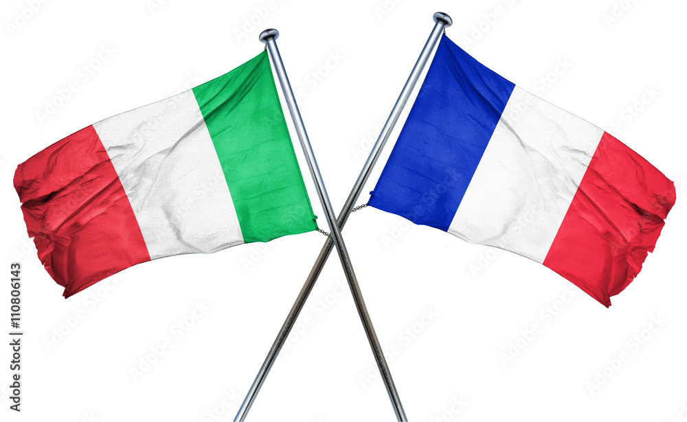 Italy flag combined with france flag