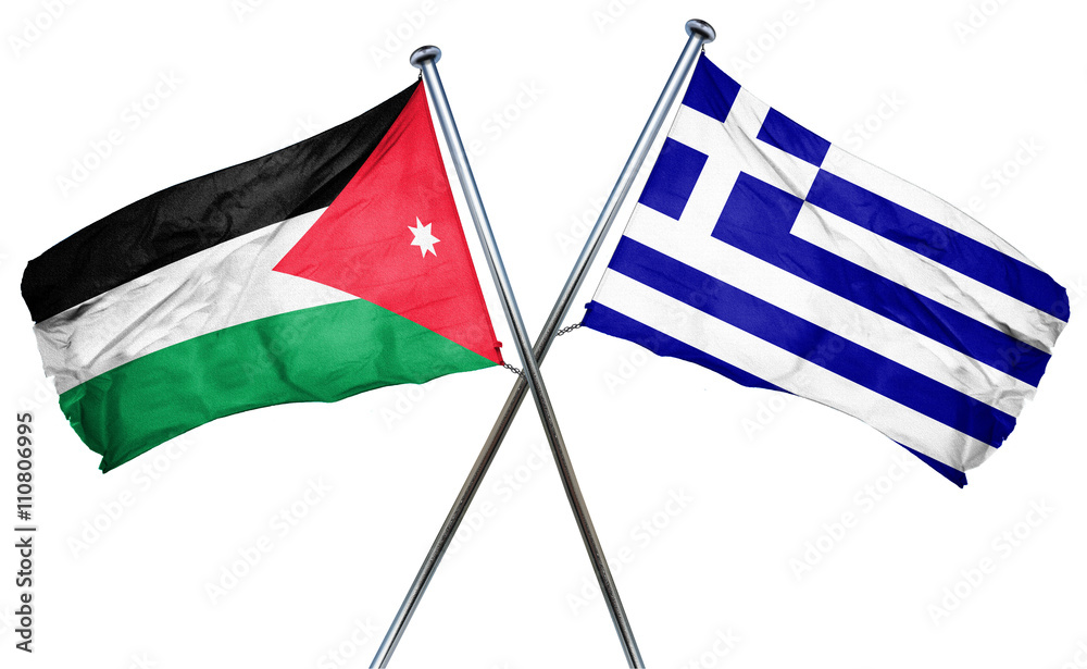 Fototapeta premium Jordan flag combined with greek flag
