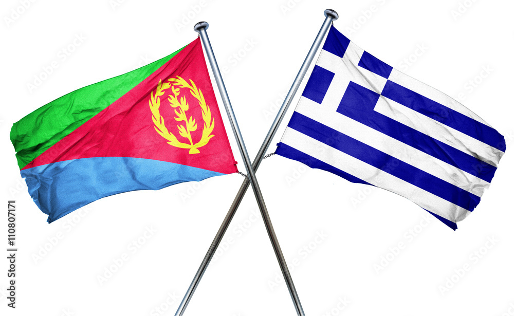 Fototapeta premium Eritrea flag combined with greek flag