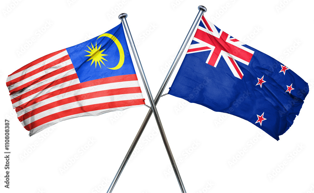Malaysia flag  combined with new zealand flag