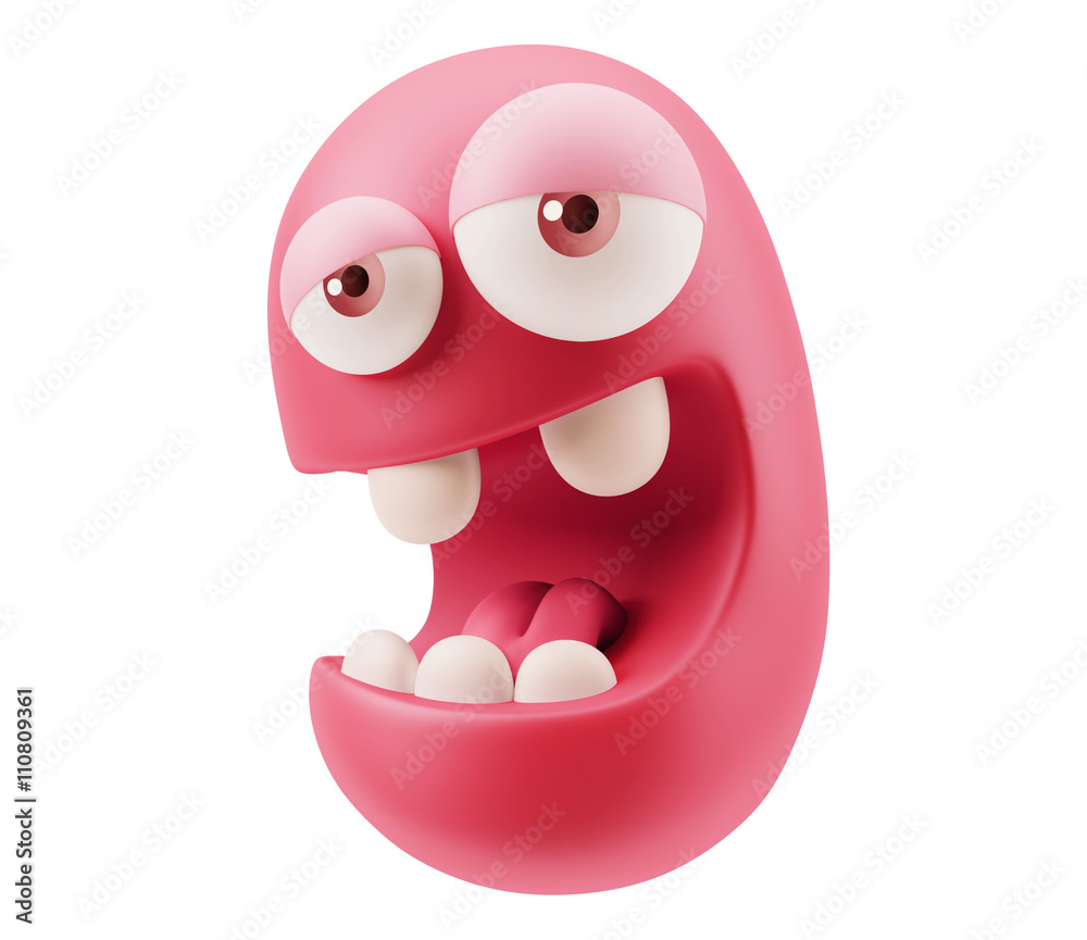 Love Emoticon Face. 3d Rendering. Love Emoticon Face. 3d Rendering.