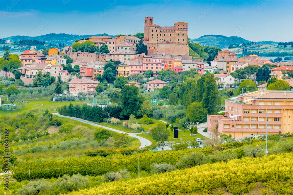 beautiful medieval village on a hilltop