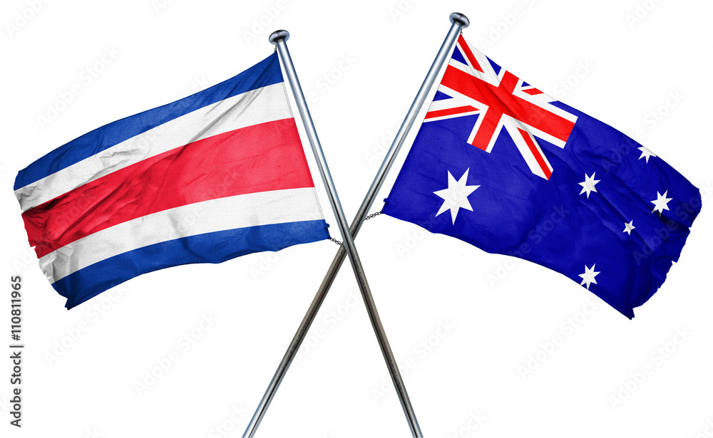 Costa Rica flag  combined with australian flag
