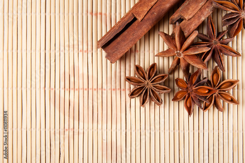 Dried star anise and cinnamon sticks