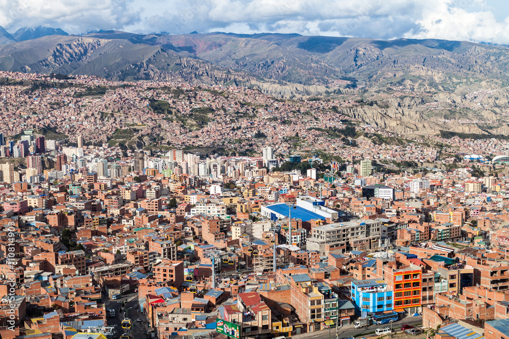 Aerial view of La Paz, Bolivia