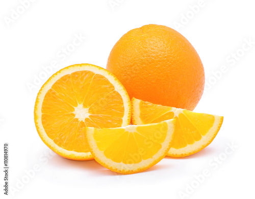 fresh orange isolated on white background