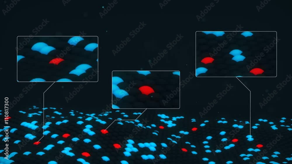 Analyzing cells structure 3D render. Abstract sci-fi seamless loop ...