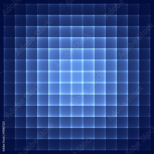 Abstract blue background. Bright blue squares. Geometric pattern in blue colors. Digital art.