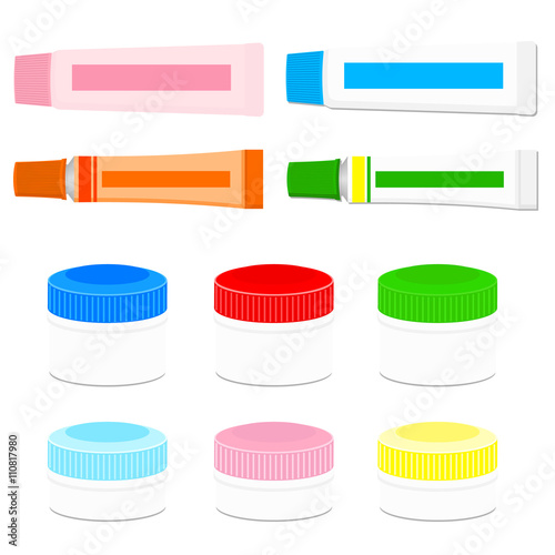 医療アイコン　塗り薬いろいろ