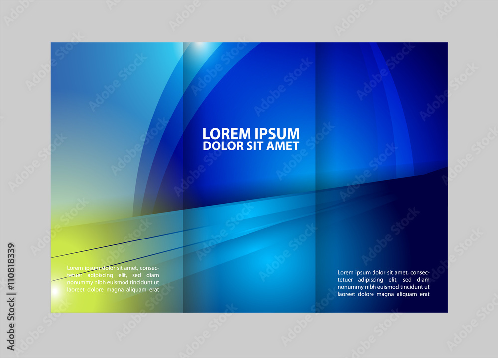 brochure design template waves tri-fold
