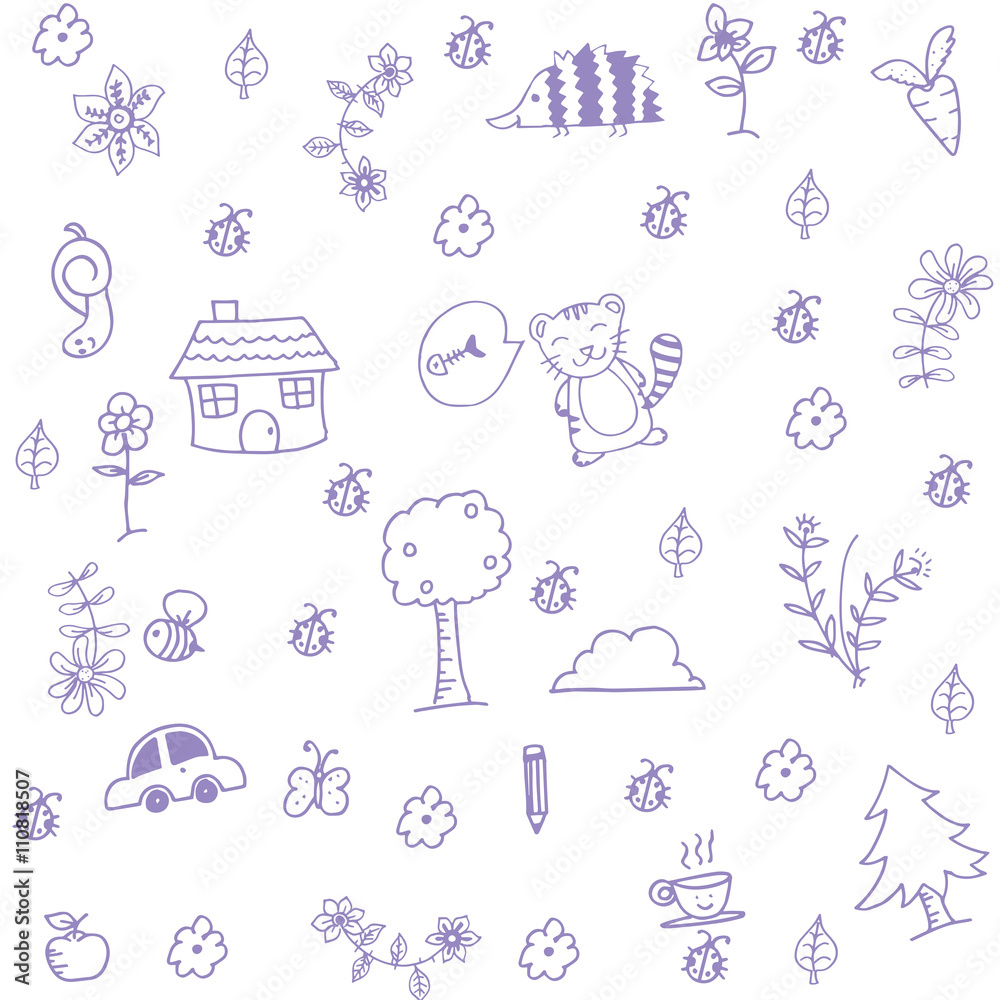 Funny garden of doodle art Funny garden of doodle art