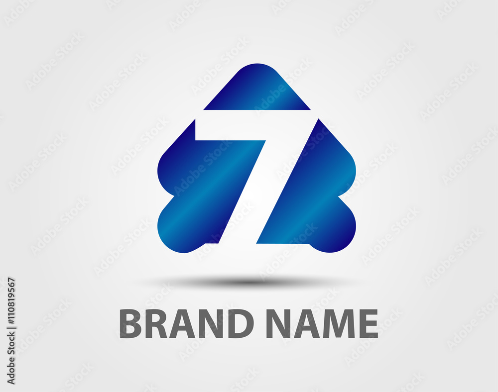 Obraz premium Number 7 logo. Vector logotype design. 