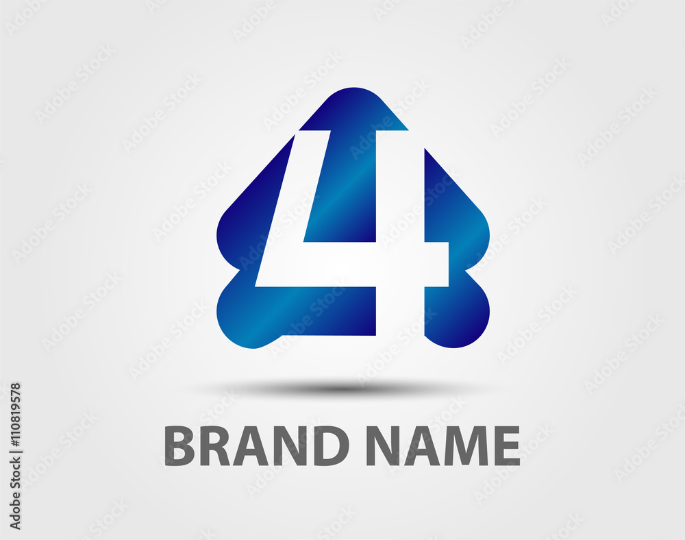 Number logo design.Number four logo.Logo 4 vector template
Number logo design.Number four logo.Logo 4 vector template