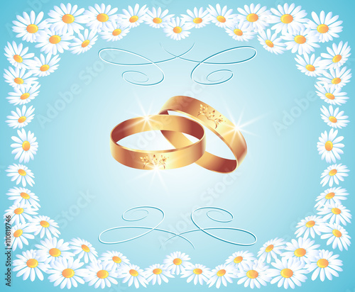 Card with wedding rings