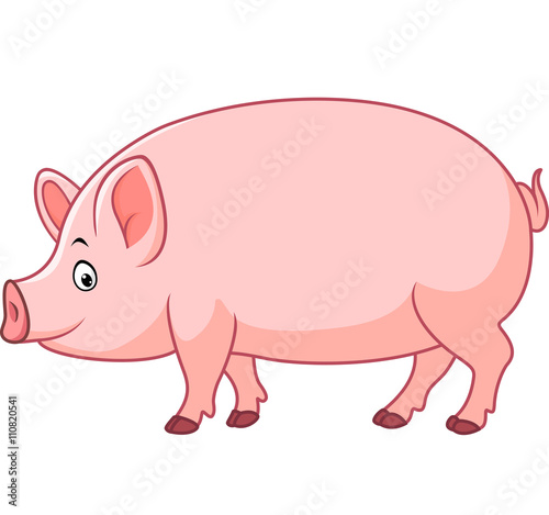 Cartoon happy pig