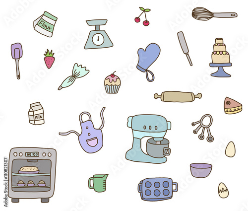 Collection of baking items